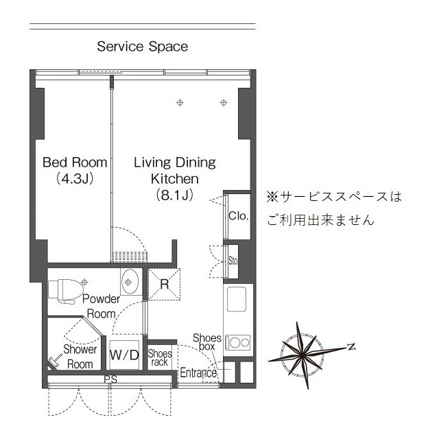 1-Bedroom Condo in Konan shinagawaintashiteic-to(chika 9
