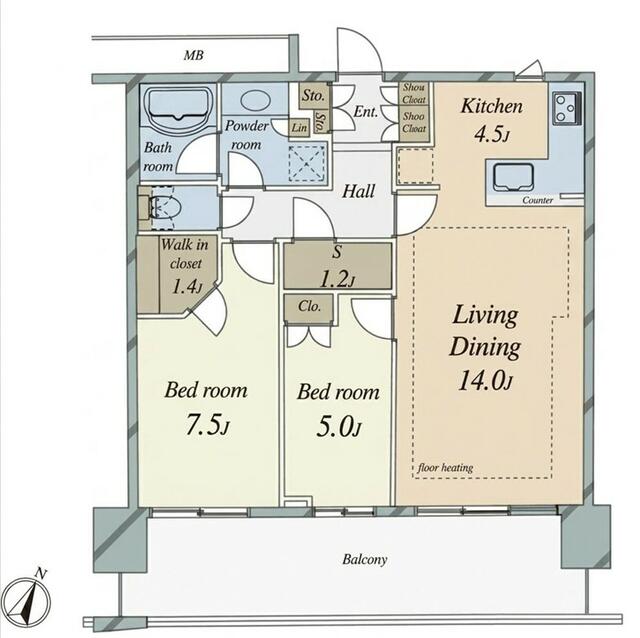 2-Bedroom Condo in Toyosu toyosusentabiru(chikai.kaiso 0