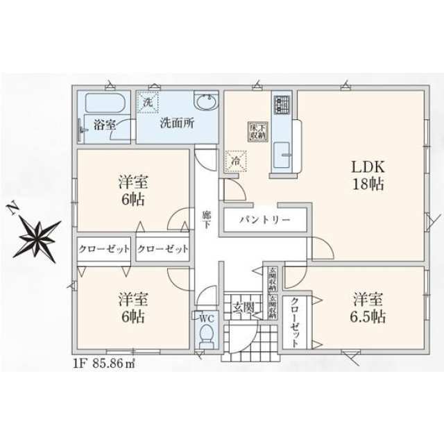 3-Bedroom House in Kashinodai 1